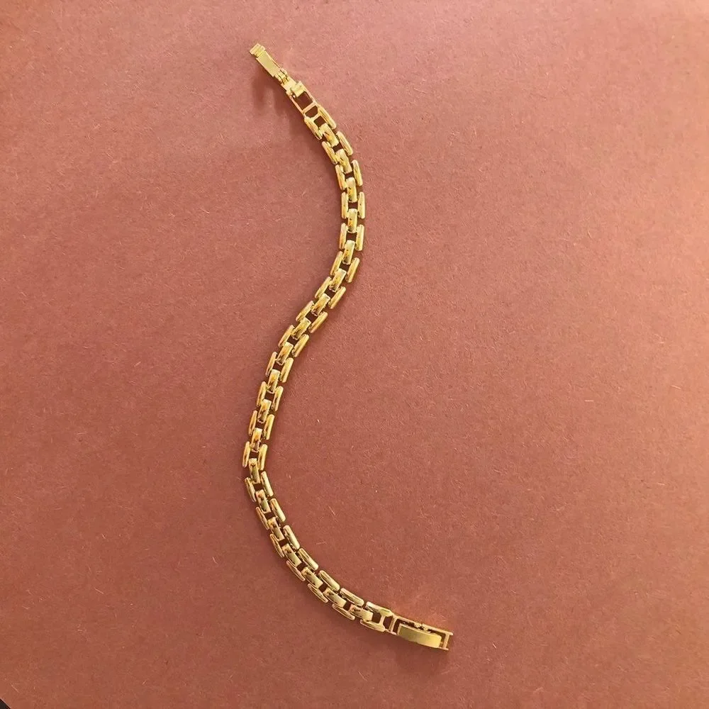 18K Gold GP Pantheon Chain Bracelet - Picture 4 of 4